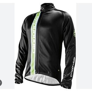 Cannondale Elite Winter Cycling Jersey Black Green Reflective Long Sleeve Size L